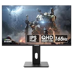 27 Inch G-sync Gaming Monitor IPS 1440P HDR10 Tilt Angle/Height/Rotating Adjustable Vertical Computer Monitor High Refresh Rate165hz/144hz with Crosshair 135% SRGB PC Monitor HDMI/DP/USB2.0