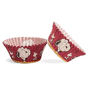 Dekora Snoopy 339243 Einweg-Backbecher, 50 Stück, Braun/Rot