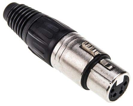 4 PIN Cable Mount XLR Connector, Female, Silver Over Nickel Plated Contacts(PLF4-01-Small) (B074V2VLSH) Amazon Price History, Amazon Price Tracker