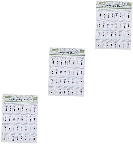 SUPVOX 3 Pcs Chord Fingering Chart Music Note Music Poster Pocket Guitar Music Chords Poster Coated Paper Trumpet Fingering Chart Guitar Decals Chord Chart Trumpet Chord Chart Student