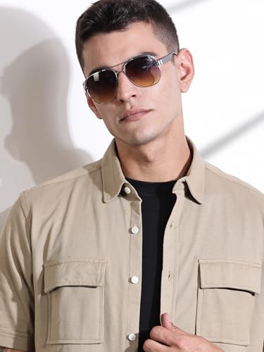 Image of Thomas Scott Men's | Solid | Half Sleeve | Regular Fit | Cotton Blend | Double Flap Pocket | Spread Collar | Casual Shirt