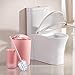 iMucci 8PCS Pink Bathroom Accessories Set - with Trash Can,Toilet Brush,Toothbrush Holder, Lotion Soap Dispenser, Soap Dish,Toothbrush Cup,Qtip Holder