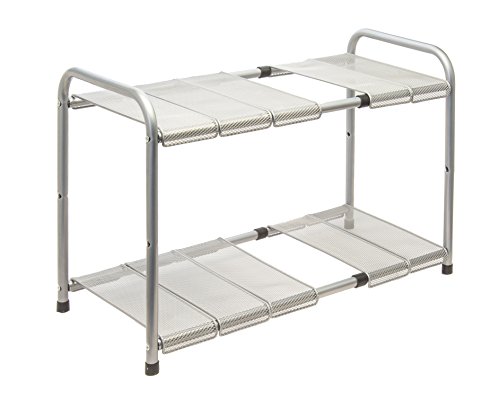 Venoly Home - Under Sink 2 Tier Expandable Shelf Organizer Rack, Silver - Expands From 18 Inches To 30 Inches #TOP7