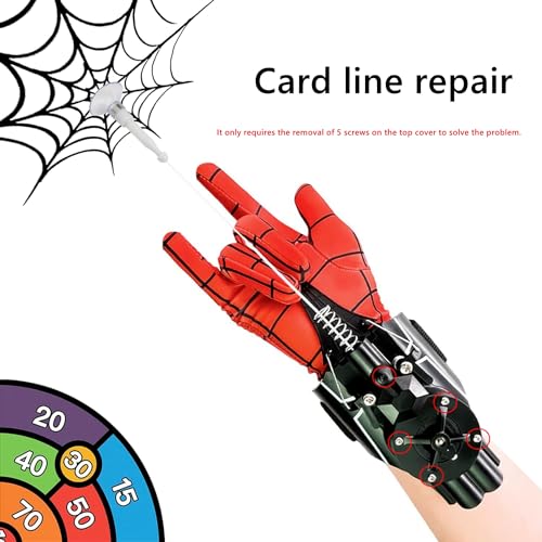 Image of Web Shooter Automatic Cord Winding 9.4ft Rope Launcher USB Recharger Electric take-up Children's Gifts Superhero Role-Play (Black)