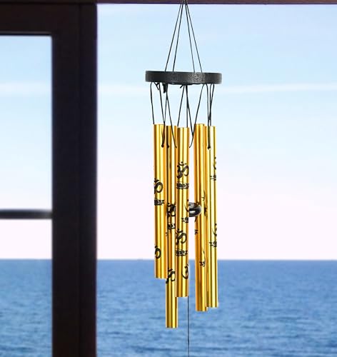 Image of ZAICUS Wind Chimes for Home Balcony Positive Energy - Wind Chime with Om Symbol - Hanging Decorative Items for Balcony - Wind Chimes Feng Shui (5-Pipe)