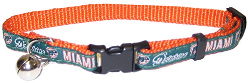 Pets First COLLAR for CATS - NFL MIAMI DOLPHINS CAT COLLAR. - Strong & Adjustable FOOTBALL Cat Collars with Metal Jingle Bell