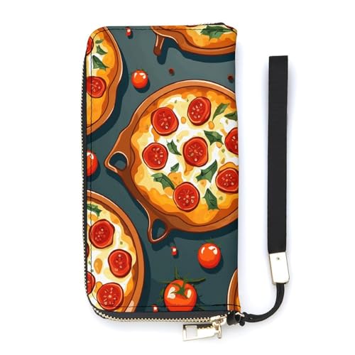 Portafoglio minimalista da uomo stampa pizza portafoglio bifold carino da viaggio da donna food 20 x 10.5 cm moderno