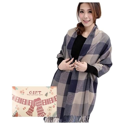 heekpek Grande Taille Femme Homme Echarpe Hiver Chaud en Cachemire Imitation Carreaux Doux écharpe épais Pull Châle Mode écharpe Fraîche Cadeau Unisexe Cadeau Noël, Taille unique, Gris