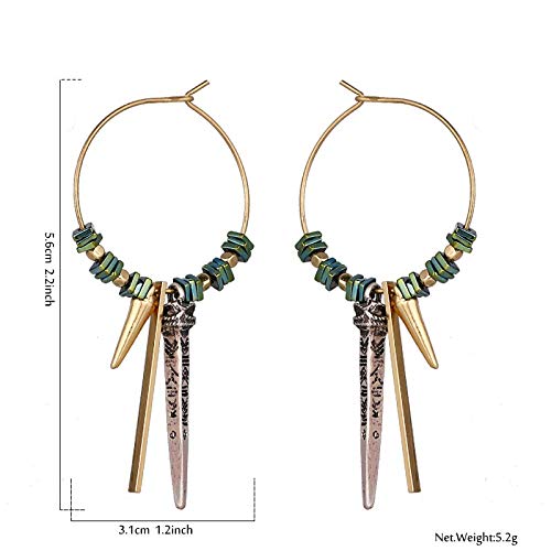Boucle d'oreille hématite géométrique et rétro pour femmes