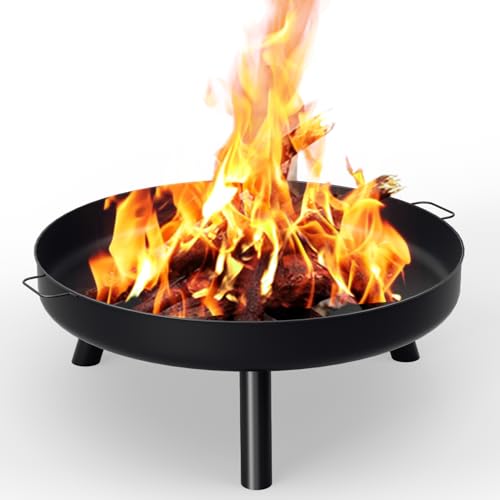Vigevee Recipiente para hoguera de 82,5 cm, para el jardín, para exteriores, para camping, fogatas de jardín, hogueras, cubos de fuego y cestas de fuego para el jardín, terraza y balcón