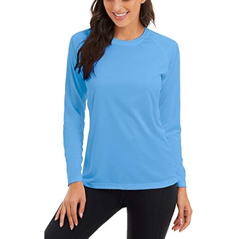 NEYOUQE Women's Long Sleeve Sun Protection Clothing Casual Shirts UPF 50+ SPF Top, Waterfall Blue, Small Cover