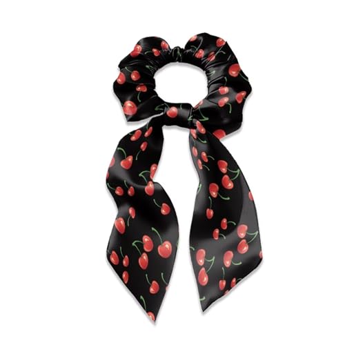 Qehuruxo Hair Ties Set of 2 Elegant Hair Scarf Scrunchies Long Ribbon Ponytail Holders Elastic Head Bands Patriotic Bow Tie Hair Accessories Y2K 2026 Fashion