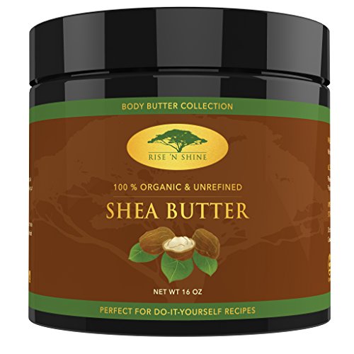 African Shea Butter Raw Organic Unrefined - Healing Body Butter for Face & Body - Deep Conditioner for Dry Skin, Hair Care, Stretch Marks, Eczema/Psoriasis Treatment, Lip and Beard Balm, Soap (16 oz)