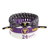 JIMCOM NBA Lot de 3 bracelets de basket-ball en acier inoxydable et silicone Motif étoile de football, Adjustable 5 to 8 inches, Silicone et corde tissée à la main