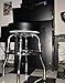 Richardson Seating Backless Swivel Bar Stool with Chrome Frame and Seat, Black, 24