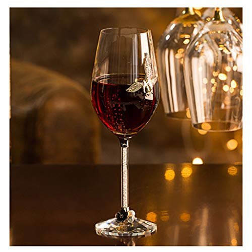 Copas de champán de cristal transparente con mango de vino alargado 5