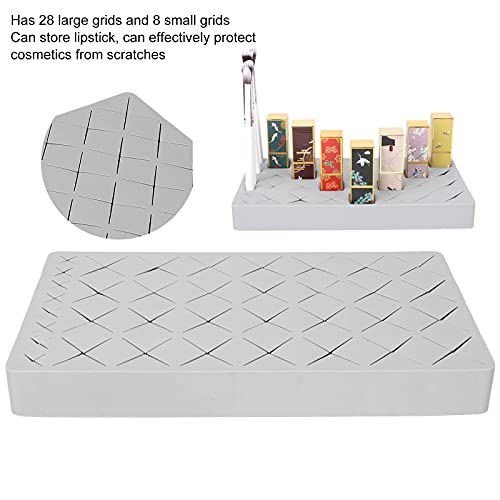 Betued Lipstick Storage Box, Lipstick Organizer, Silicone Makeup Storage Box Large 36 Grids Cosmetic Storage Lip Gloss Makup Cosmetic Organizer Case(Gray) #TOP1
