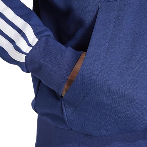 Image of adidas Mens Essentials Three Stripes Fleece Hoodie Athletic Outerwear Casual - Green