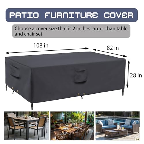 Cnczmh 275X208X72 Patio Furniture Covers, Outdoor Patio Chair Covers Waterproof Large, 600D Heavy Duty Table Cover thumb #1
