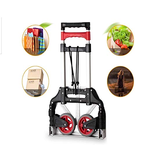 Einkaufstrolley aus Aluminiumlegierung, zusammenklappbar, mit 2 Rädern, für Zuhause, leichter Einkaufstrolley (Farbe… – Bild 3