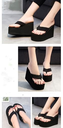 Women's flip-flops, thong pants platform sandals, arched-support slippers, high-heel comfortable cushioned shoes, summer beach shoes3