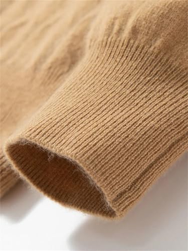 Men Crewneck Cashmere Sweater Fall Winter Warm Comfy Diamond Pattern Cashmere Knitted Pullovers Sweater3