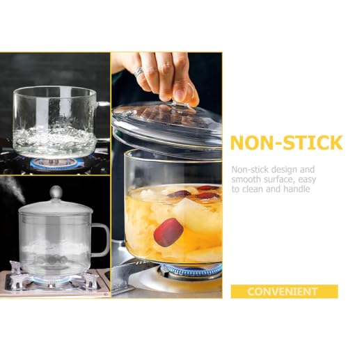 Marmite en verre multifonctionnelle de 1350ml avec couvercle, cadeau idéal