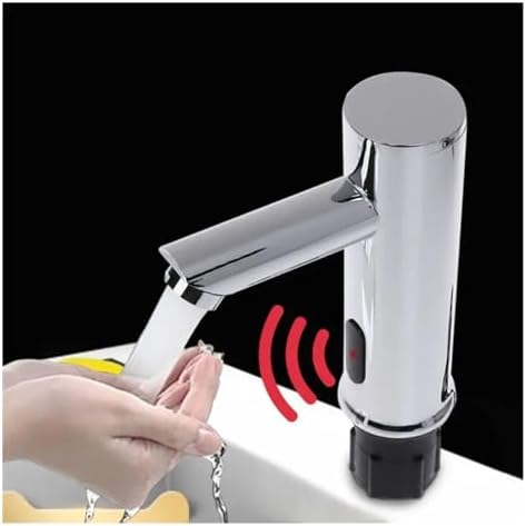 Automatic Infrared Sensor Faucet Touchless Bathroom Sink Tap Deck-Mounted Cold Water Basin Faucet for Kitchen/Bathroom Modern Water Saving Design