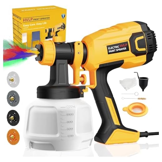 Paint Sprayer, 700W HVLP High Power Electric Spray Paint Gun with 40 Fl Oz Container, Adjustable Spray Width, 4 Nozzles & 3 Patterns, Easy to Clean, for Furniture, House, Fence, Walls, Etc.