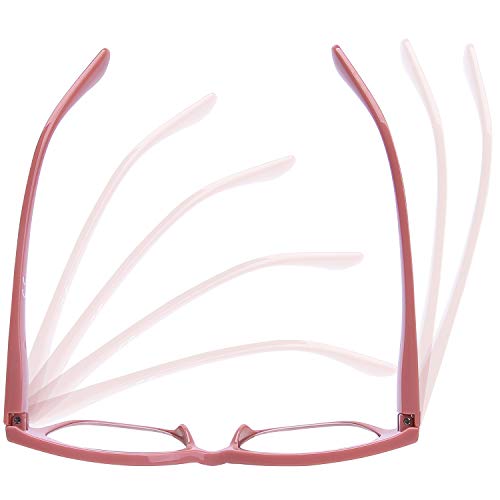 DOOViC Blue Light Blocking Computer Reading Glasses Pink Frame Large Lens Square Readers for Women +1.5, Msd002c3 Pink - Image 3