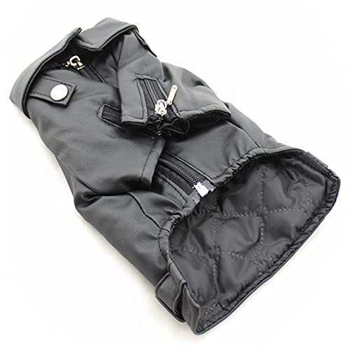Großer Hundemantel PU Lederjacke Luxus Weicher Hund Parka Mantel Herbst Winter Wasserdicht Mantel Sport Oberbekleidung Kleidung für Kleine Mittlere Hunde (Farbe : Schwarz, Größe : L-L)