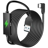 Kuject Design 16フィート リンクケーブル Quest 3S/3、Quest 2、Quest Pro用 独立した充電ポート付き 無停電電源用 USB 3.0 Type A to C ケーブル VRヘッドセットアクセサリーとゲーム用PC用