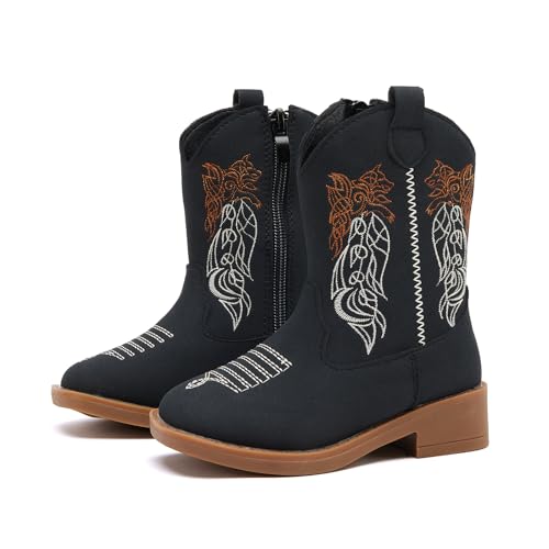 BMCiTYBM Toddler Cowgirl Cowboy Boots Boys Girls Square Toe