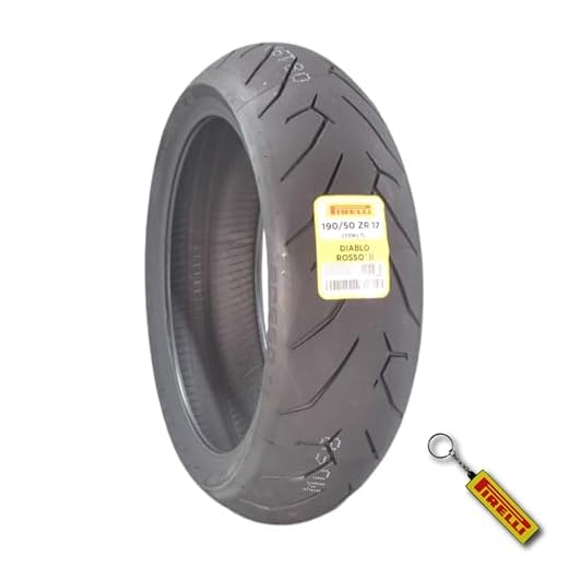 Pirelli Diablo Rosso II 190/50 ZR 17 M/C (73W) TL Rear Motorcycle Tire - High Performance, Durable, and Reliable: Sport Performance for Road Use with Keychain
