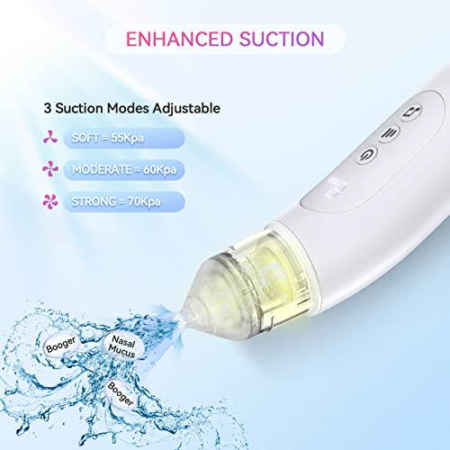 Lanmuli Electric Nasal Aspirator For Baby, Automatic Toddler Nose Sucker With Adjustable Suction Level, Music And Light Soothing Function #TOP1