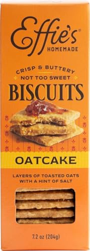 Effie's Homemade Oatcakes Biscuits, Buttery Scottish-Style Crackers, 1 Pack