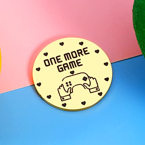 Funny Destiny Flip Coin Valentines Day Gift for Game Lover Double Sided Decision Maker Coin for Gamers Teen Boys Girls Son Daughter Brother Birthday Christmas Gifts One More Game Novelty Coins - Thumbnail 5