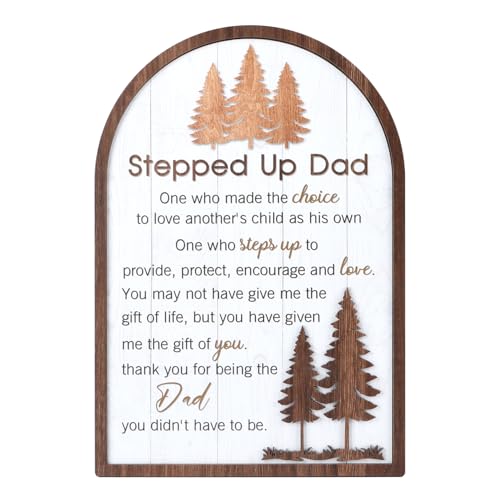 LHIUEM 3D Laser Dad & Father-in-Law Wood Sign (8”x12”)