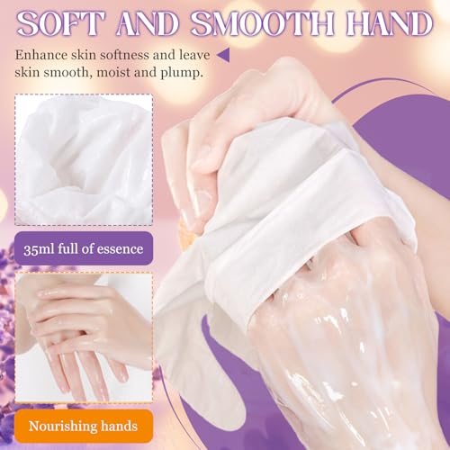6 Paar Handmaske,Handpflege Handmasken Feuchtigkeitsspendende,Feuchtigkeitshandschuhe mit Honig Lavendel,Handschuhe Handpflege,Hand Mask für Trockenes Altern Rissige Hände