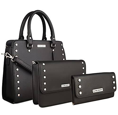 Image of FLYING BERRY Women Handbags Combo | Vegan Leather | Attractive Satchel Bags Purse | Sling Bags For Women With Long Strap And Clutch Wallet, Set of 3pcs
