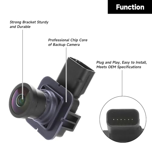 Image of Rear View Back Up Wide Angle Camera Park Assist Reverse Camera - Compatible for Ford Edge 4 Cyl 2.0L DOHC, 4 Cyl 2.0L Duratorq-TDCi 2015-2018 - Replace Part F2GZ19G490A