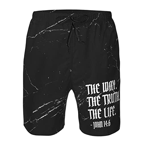 The Way TheTruth The Life John 14:6 - Christian Mens Swim Trunks Quick Dry Shorts Summer Beach Shorts with Pockets Swimsuit4