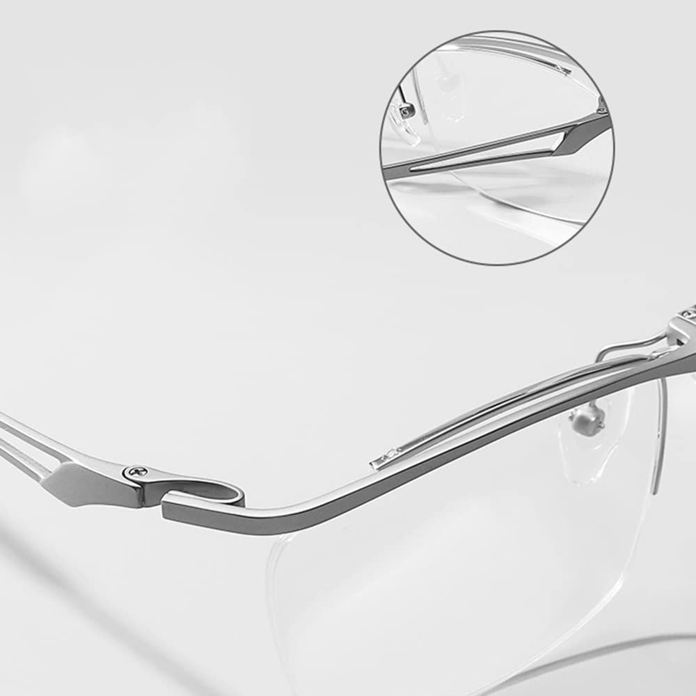 Amazon.com: WEBUP Half Frame Glasses Metal Reading Glasses Half  
