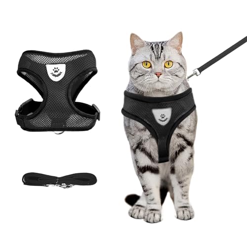 shudyear Summer cat Chest Harness and Leash, Anti-Escape Adjustable Soft