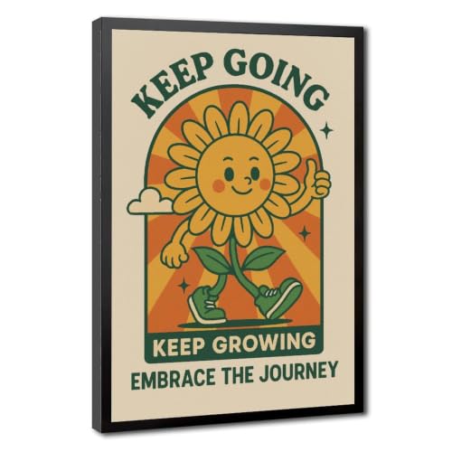 ZXZHE Vintage Keep Growing Embrace Journey Motivational Wall Art Posters