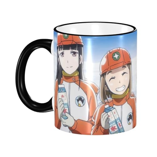 宇宙よりも遠い場所 セラミックマグカップ 食器 大容量コーヒーカップ 330ml 耐熱 おしゃれなマグカップ オフィスホーム用 プレゼントに最適 再利用可能 ギフト 男女兼用 Black