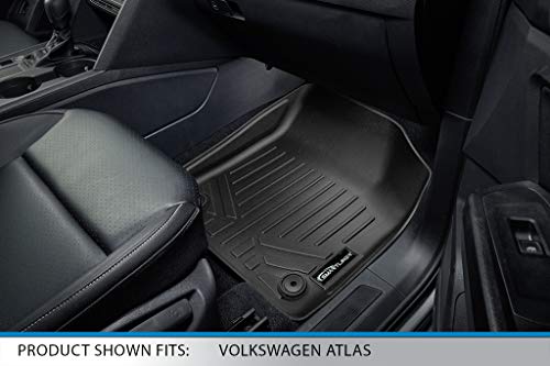 Smartliner Floor Mats And Cargo Liner Behind 2Nd Row Black Compatible With 2020-2022 Volkswagen Atlas Cross Sport 5 Passenger Models Only #TOP2