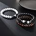 Tiger Eye Bracelet For Men 8MM Natural Stone Beads Bracelet Set Stretch Lava Rock Bracelets Adjustable Black Crystal Beaded Bracelet for Men Women Gifts