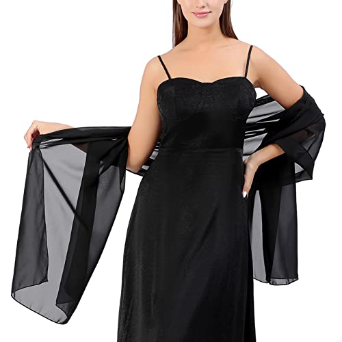 Ladiery Chiffon Shawl Wraps for Women Evening Dresses, Elegant Soft Sheer Shawls for formal dressy Bride Wedding3
