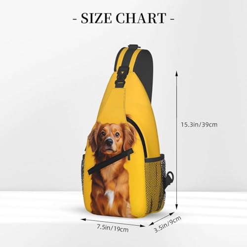 Mochila Bandolera Unisex con Diseño Golden Retriever miniatura 3